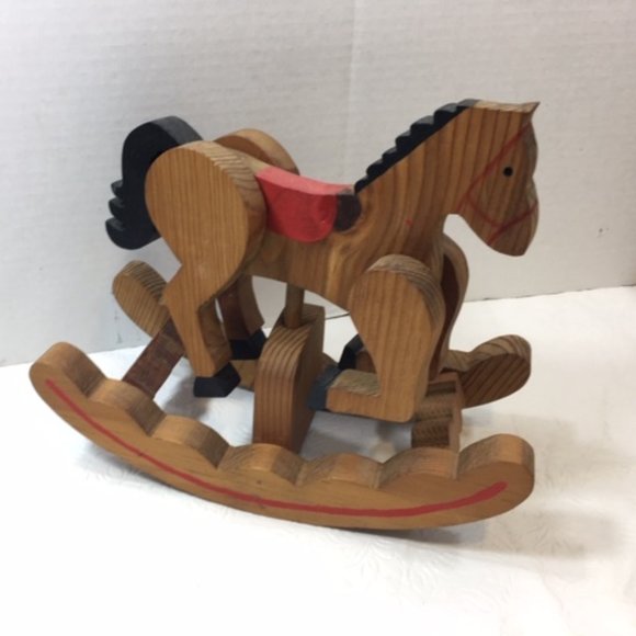 Vintage Handmade Wood Toy Rocking Horse Moveable Legs - Picture 7 of 12